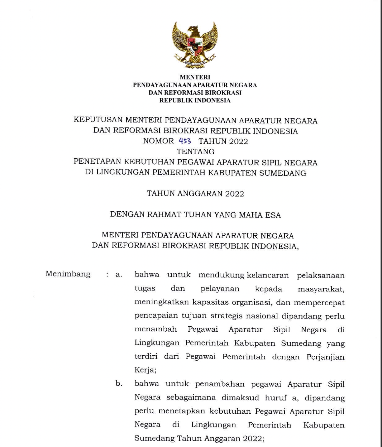 Formasi Resmi PPPK 2022 Kabupaten Sumedang
